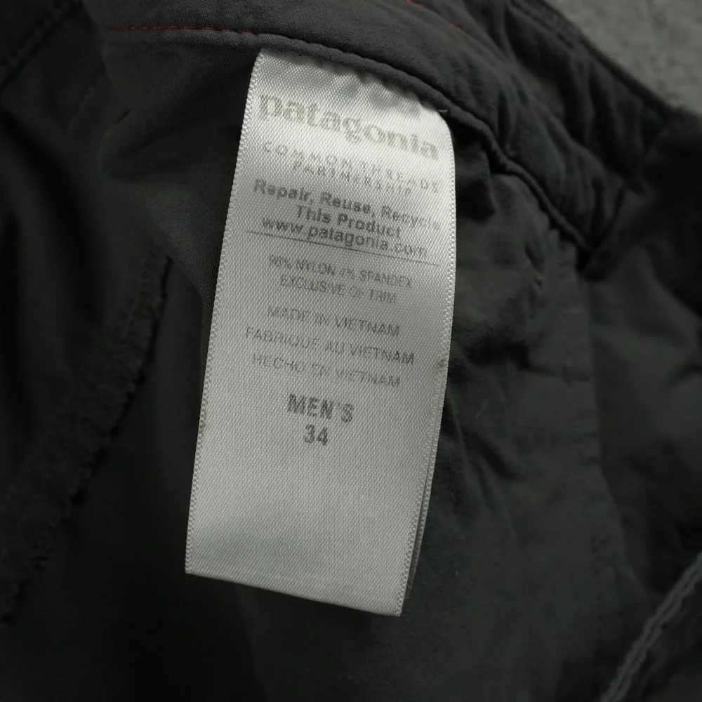 Patagonia Quandary Pants Mens 35 Gray Hiking Outdoor Stretch Lightweight 55180‎